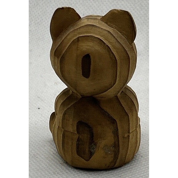 Vintage AINU Products Bear Figurine 3" Tall S.Takahashi L.A. Hand Carved Bear - Picture 2 of 5